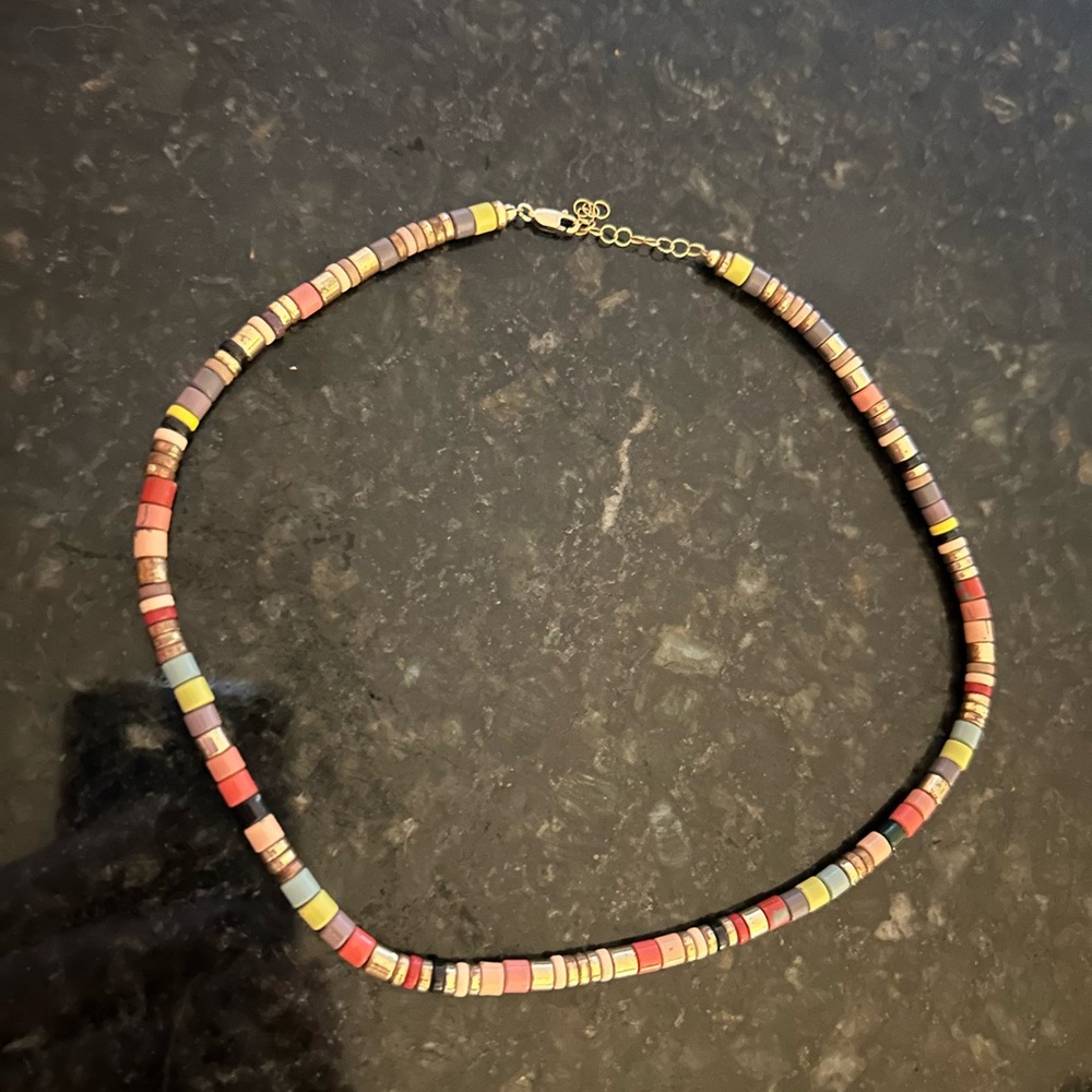 Gold Tone Beaded Choker Necklace - Casual Everyday Style